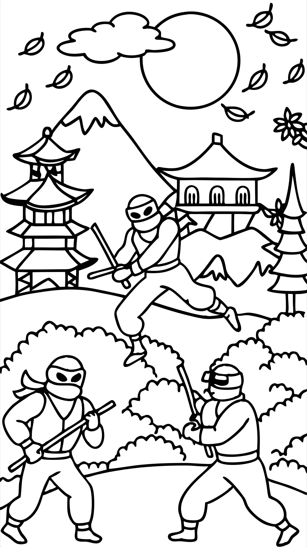 Páginas para colorear ninjas